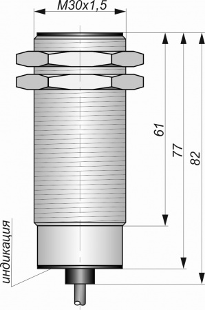 Датчик бесконтактный индуктивный И25-NO/NC-PNP(Л63, Lкорп=75мм)