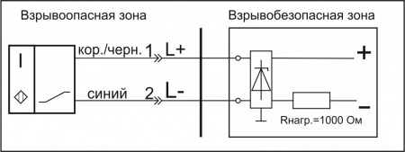 Датчик бесконтактный индуктивный взрывобезопасный стандарта "NAMUR" SNI 16-8-L-7