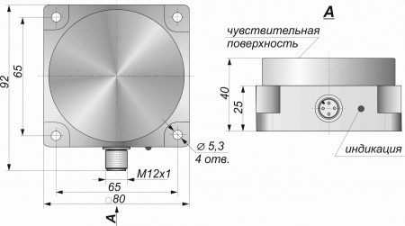 Датчик бесконтактный индуктивный И40-NC-AC-P